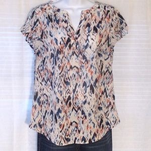 The Limited V-Neck Cap Sleeve Blouse Sz M
